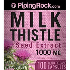 Piping Rock Milk Thistle Seed Extract 1000 mg 100 Quick Release Capsules Herbal Supplement