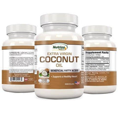 Coconut Oil Capsules - Extra Virgin Organic Coconut Oil Pills - 100 Softgels, 1000mg Each - Cold-Pressed - GMP Certified Facility - Made in the USA