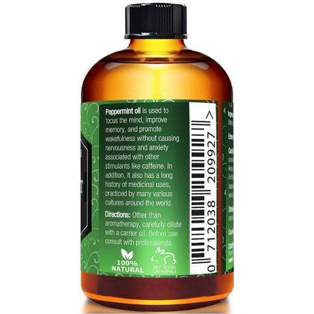 Peppermint Essential Oil, 100% Pure and Undiluted, Therapeutic Grade Aromatherapy Oil for Diffuser, Relaxation, Repel Mice & Mosquitos by Pure Body Naturals, 1 fl. oz.