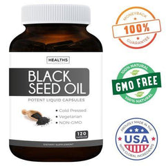 Healths Harmony Black Seed Oil 120 Softgel Capsules (NON-GMO & Vegetarian) Made from Cold Pressed Nigella Sativa Producing Pure Black Cumin Seed Oil - Made in USA - 500mg ea (1,000mg Per Serving)