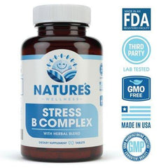 Vitamin B Complex Stress Relief | All Natural Anxiety Relief, Mood Enhancer and Stress Support Supplement | Stress B Complex with Herbal Extract Blend Plus Vitamin C, PABA, and Choline