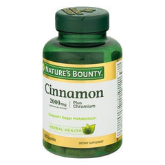 Nature's Bounty Cinnamon 2000mg Plus Chromium, Dietary Supplement Capsules, 60 Ct