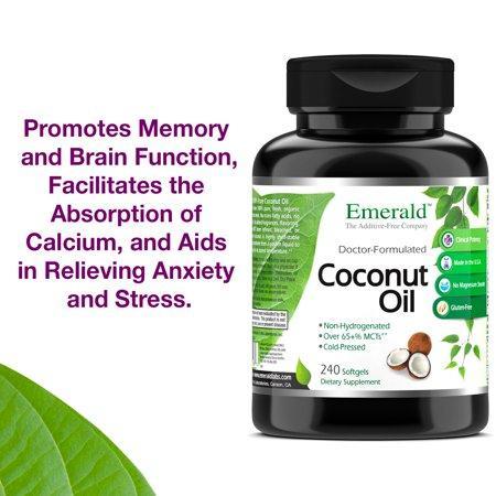 Emerald Laboratories (Fruitrients) - Coconut Oil - 100% Pure Extra Virgin Coconut Oil - Promotes Cholesterol Health, Weight Loss, Immune Support, & Brain Health - 240 Softgels