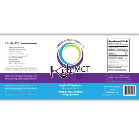 MCT Oil - Premium C8 Caprylic Acid -  32 oz - The Most Potent on the Market by KetoMCT