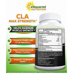 aSquared Nutrition CLA Safflower Oil Supplement (180 Softgel Capsules) - Pure Conjugated Linoleic Acid Weight Loss Diet Pills, Natural CLA 1250mg Plant Derived Seed Complex for Men & Women