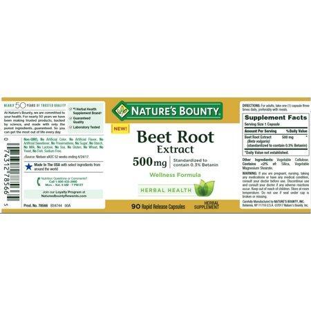 Nature's Bounty® Beet Root Extract, 500 mg, 90 Capsules