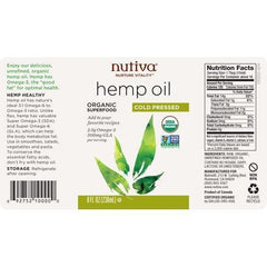 Nutiva Organic, Cold-Pressed Hemp Oil, 8 Fl Oz