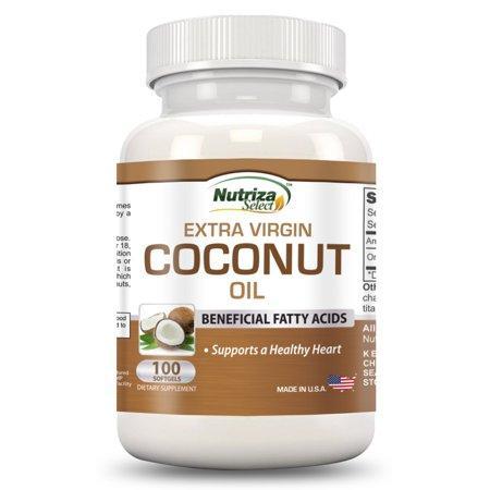 Coconut Oil Capsules - Extra Virgin Organic Coconut Oil Pills - 100 Softgels, 1000mg Each - Cold-Pressed - GMP Certified Facility - Made in the USA