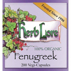 Herb Lore Organic Fenugreek Capsules - 400 Capsules - Herbal Lactation Supplement