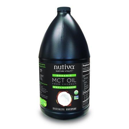 Nutiva Organic MCT Oil with Caprylic and Capric Acids from non-GMO, USDA Certified Organic Fresh Coconuts, 128-Fluid Ounce