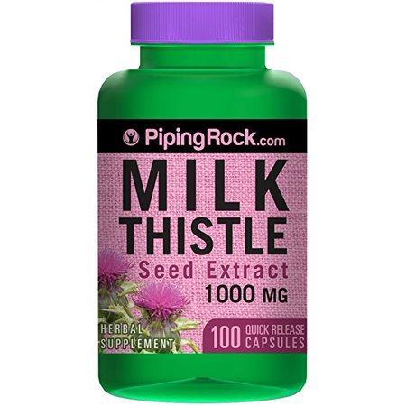 Piping Rock Milk Thistle Seed Extract 1000 mg 100 Quick Release Capsules Herbal Supplement