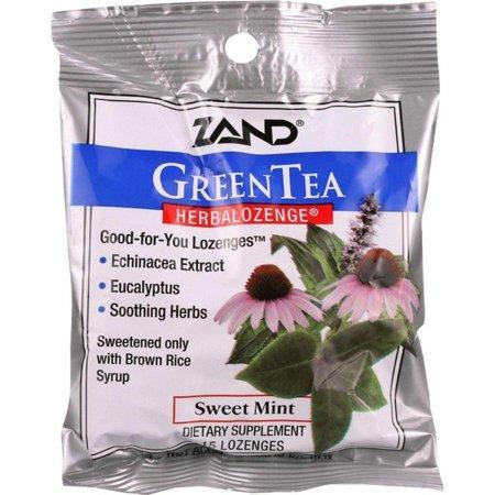 Zand Counter Display - Herbal Supplement - Herbalozenge - Green Tea With Echinacea - 15 Lozenges - Pack of 12