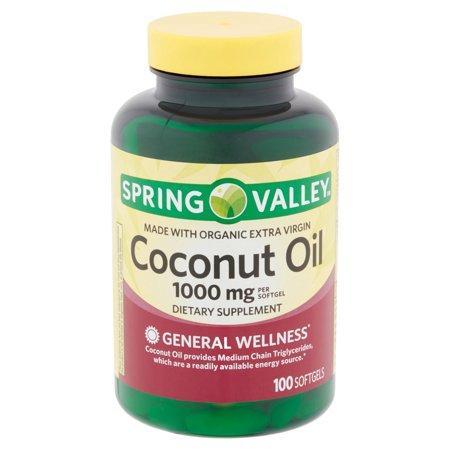 Spring Valley Coconut Oil Softgels, 1000 mg, 100 count