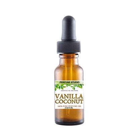 Vanilla Coconut Oil in a 15ml Amber Glass Dropper Bottle. Premium Grade Concentrated Vanilla Coconut Fragrance Oil used for Soap Making, Burners, Diffuser, Candle Making, Car Freshener, Perfume Making