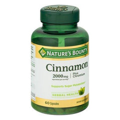 Nature's Bounty Cinnamon 2000mg Plus Chromium, Dietary Supplement Capsules, 60 Ct