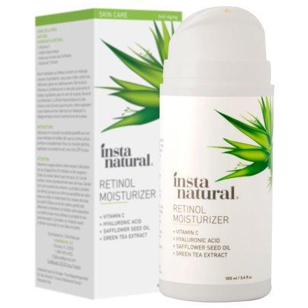 InstaNatural Retinol Moisturizer Anti Aging Cream - Anti Wrinkle Lotion For Face - Helps Reduce Appearance of Wrinkles, Crows Feet, Circles & Fine Lines - With Vitamin C Hyaluronic Acid - 3.4 OZ