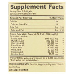 Spring Valley Coconut Oil Softgels, 1000 mg, 100 count