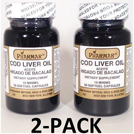 Aceite De Higado De Bacalao Cod Liver Oil Capsules 50's Softgel Capsules 2-PACK