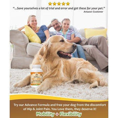 Makondo Pets Hip and Joint Supplement with Glucosamine for Dogs, Turmeric, Chondroitin, MSM, Vitamins, Fish Oil and Natural Boswellia - Get the Best Joint Supplement for Dogs - 60 Flavored Tablets