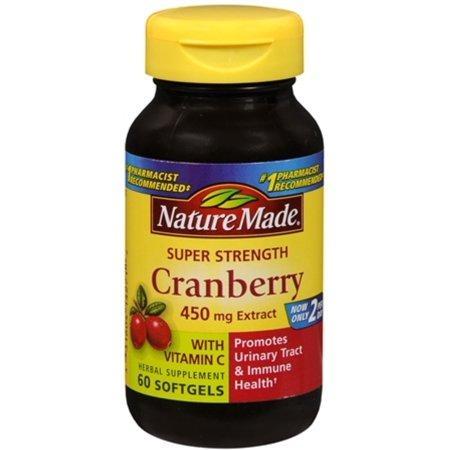 4 Pack - Nature Made Super Strength Cranberry Herbal Supplement 450 mg Extract Softgels 60 Soft Gels