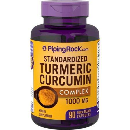 Piping Rock Standardized Turmeric Curcumin Complex 500 mg 120 Quick Release Capsules Herbal Supplement