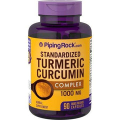 Piping Rock Standardized Turmeric Curcumin Complex 500 mg 120 Quick Release Capsules Herbal Supplement