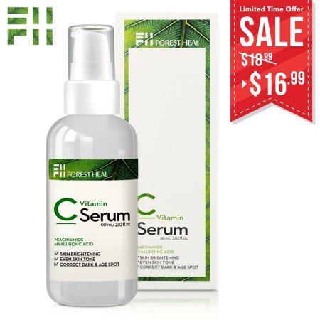 Vitamin C Serum For Face - Dark Spot Corrector with Hyaluronic Acid, Niacinamide - Anti Aging, Wrinkle Repair and Skin Brightening - Forest Heal (60 ml/2.02 fl.oz.)