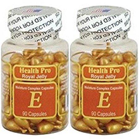 2 x Royal Jelly Vitamin-E Skin Oil 90 Gel, Moisture Complex Health Pro Facial Oil Capsules, FRESH Good Product quality!!