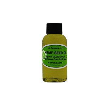 Dr. Adorable - 100% Pure Hemp Seed Oil Organic Unrefined Cold Pressed Natural Hair Skin- 2 oz