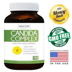 Healths Harmony Candida Cleanse (Non-GMO) 120 Capsules: Extra Strength - Powerful Yeast & Intestinal Flora Support with Caprylic Acid, Oregano Oil and Probiotics - Supplement