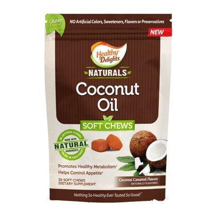 Healthy Delights Naturals, Coconut Oil Soft Chews, Coconut Caramel Flavor, 30 Count