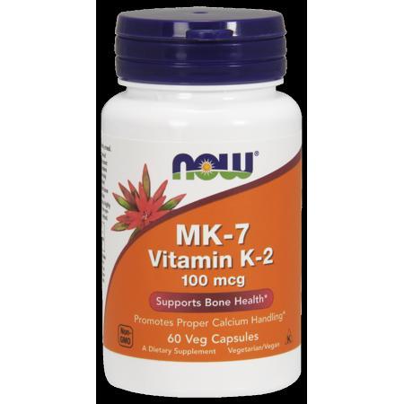 NOW Vitamin K-2 100 Mcg Vegetable Capsules, 60 Ct