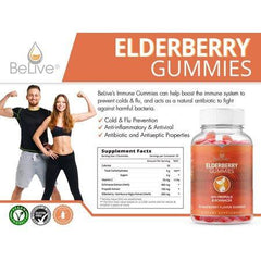 Elderberry Gummies with Propolis, Echinacea. Sambucus Nigra, Vitamin C Herbal Supplement Made for Kids & Adults. Immune System Support, All-Natural and Vegan Friendly | Raspberry Flavored. 70 Count