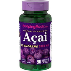 Piping Rock Triple Strength Acai 3000 mg Supreme 90 Quick Release Capsules Herbal Supplement